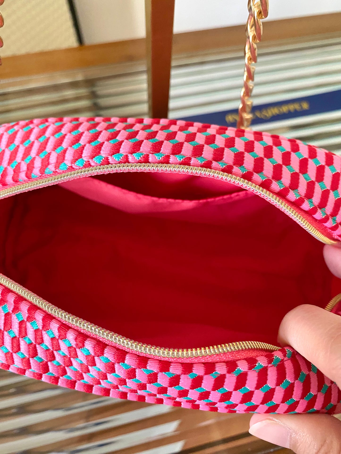BVLGARI Pattern Red Pouch